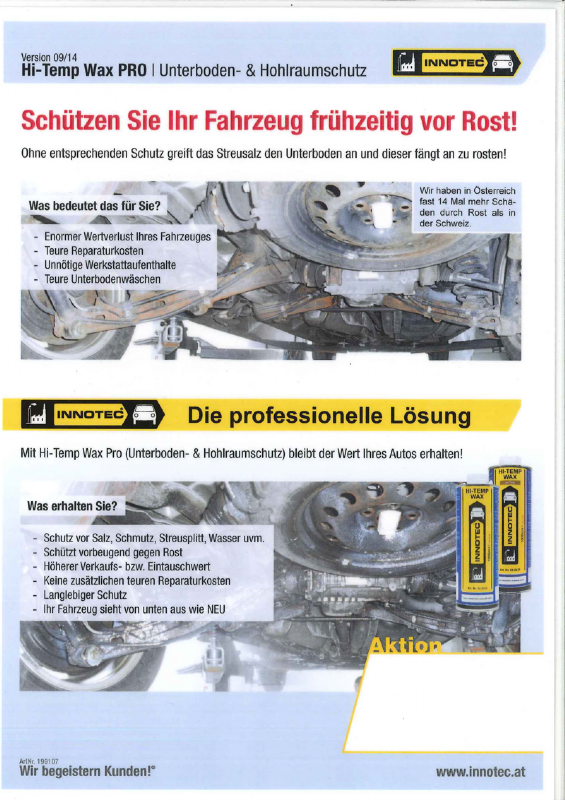Unterbodenbehandlung, Korrosionsschutz